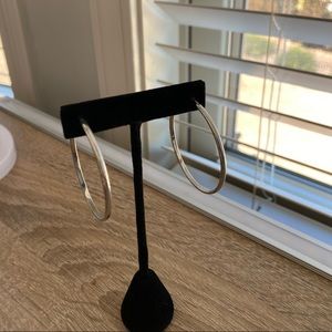 silver hoop earrings